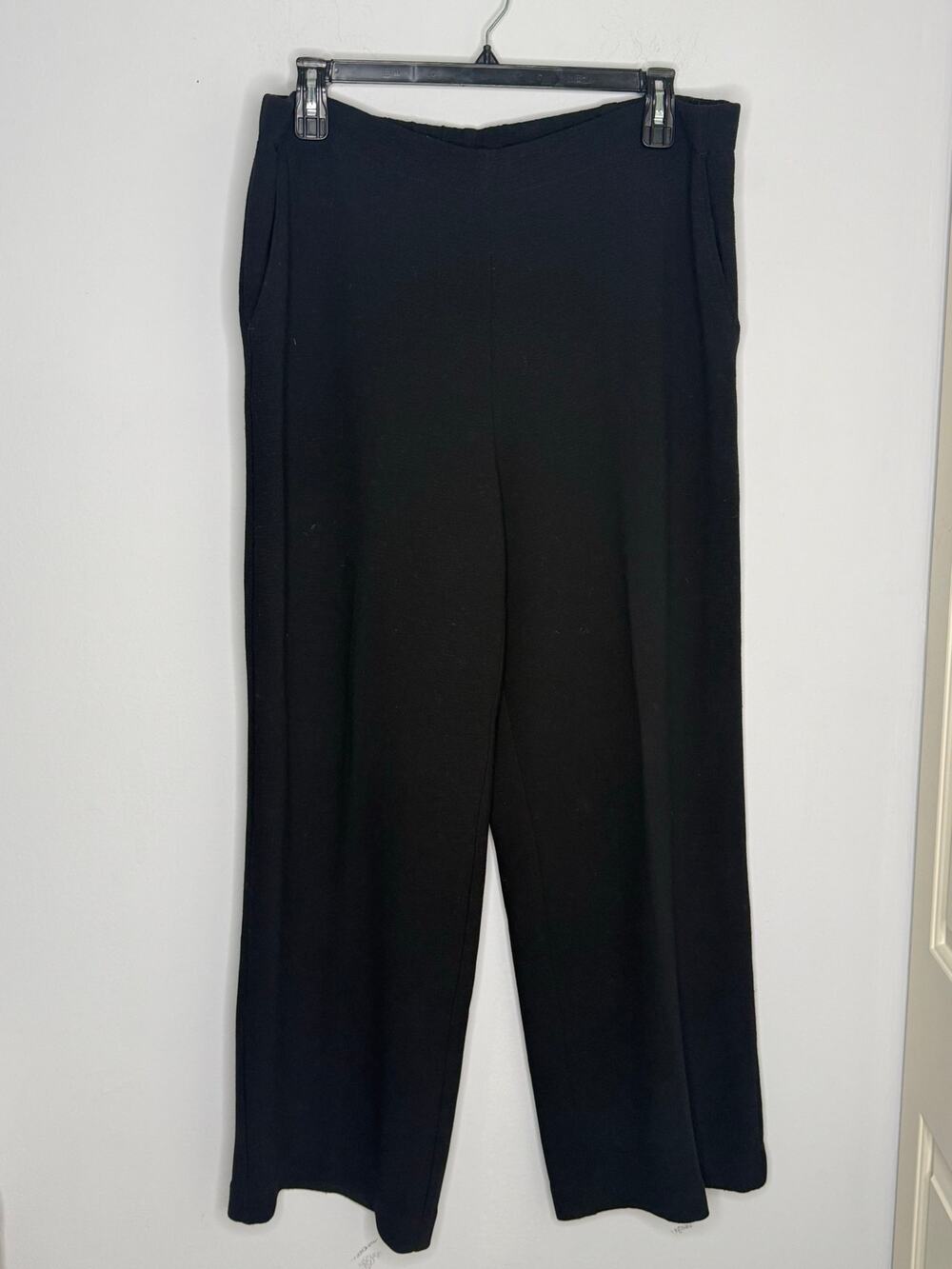 PureJill Black Wide Leg Gauzy Pull-on Back Elastic High Rise Pants XL Athleisure